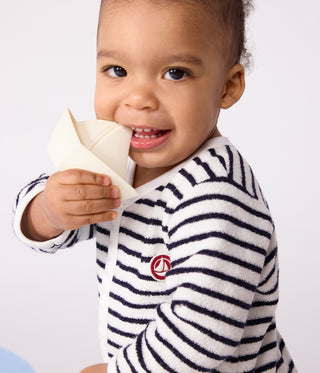 Babies' Stripy Printed Cotton Footless Pyjama Suit