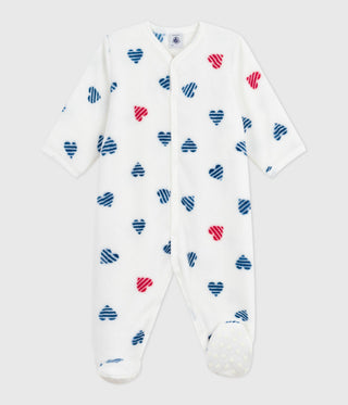 Babies' Heart Printed Fleece Onesie