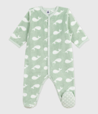 Babies' Whale Printed Fleece Onesie