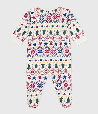 Babies' Christmas-Print Pyjamas in Brushed Fleece with a Zip