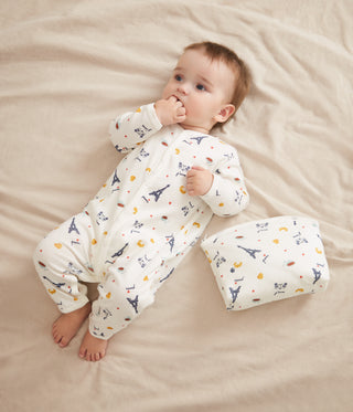 Babies' Paris Print Footless Cotton Pyjama Suit