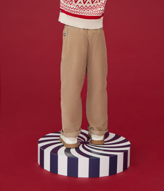 Children's Straight Plain Corduroy Trousers