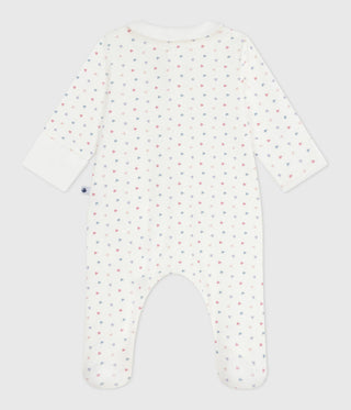 Babies' Heart-Print Cotton Pyjama Suit With a Collar