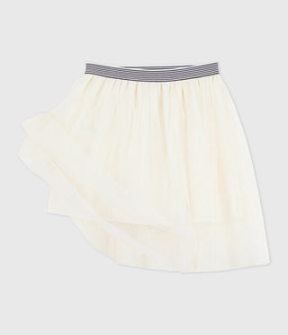Girls' Plain Sequinned Tulle Skirt