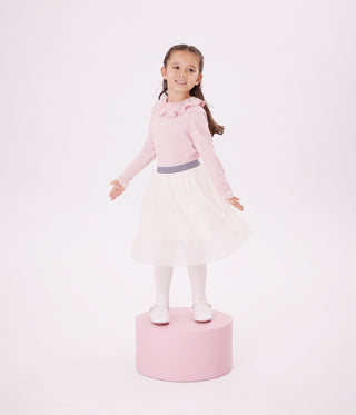 Girls' Plain Sequinned Tulle Skirt