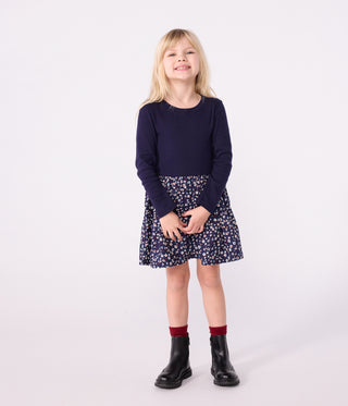 Girls' Long-Sleeved Cotton Dress 