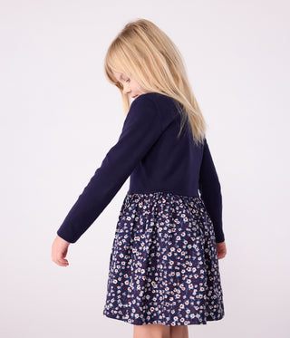 Girls' Long-Sleeved Cotton Dress 