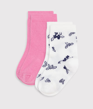 Babies' Floral-Print Cotton Socks - 2-Pack