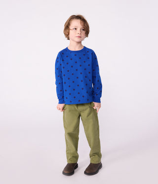 Children's Long-Sleeved Star Printed Cotton T-Shirt