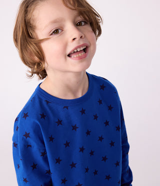 Children's Long-Sleeved Star Printed Cotton T-Shirt