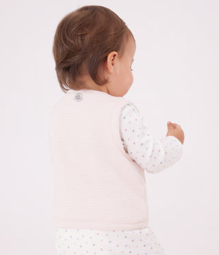 Babies' Sleeveless Reversible Printed Cotton Cardigan