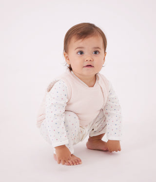 Babies' Heart Print Footless Cotton Pyjama Suit