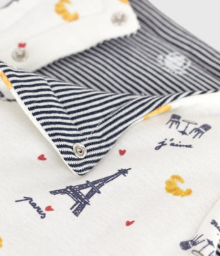 Babies' Sleeveless Reversible Paris Printed Cotton Cardigan