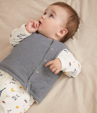 Babies' Sleeveless Reversible Paris Printed Cotton Cardigan