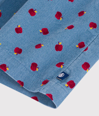 Babies' Long-Sleeved Apple-Print Corduroy Dress