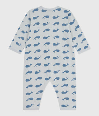 Babies' Whale Printed Cotton Footless Pyjama Suit