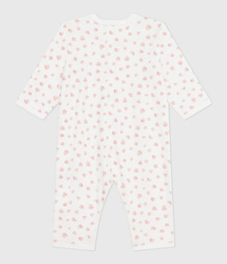 Babies' Heart Print Footless Cotton Pyjama Suit