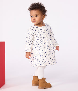 Babies' Long Sleeved Floral-Print Cotton Dress