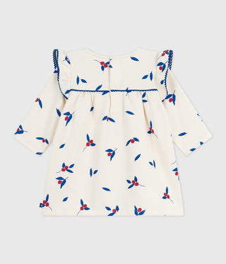Babies' Long Sleeved Berry-Print Cotton Dress
