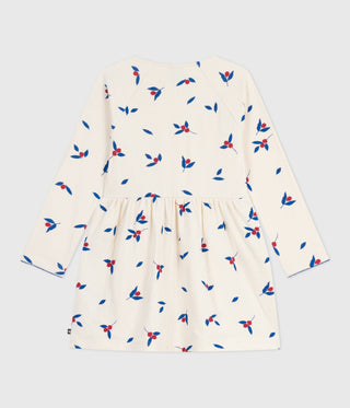 Girls' Long-Sleeved Berry-Print Cotton Dress