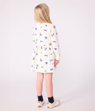 Girls' Long-Sleeved Berry-Print Cotton Dress