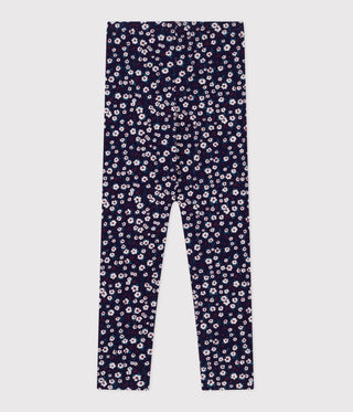 Girls' Floral Printed Cotton Leggings 
