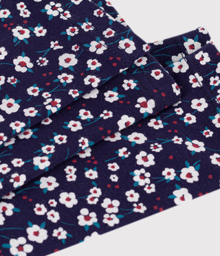 Girls' Floral Printed Cotton Leggings 