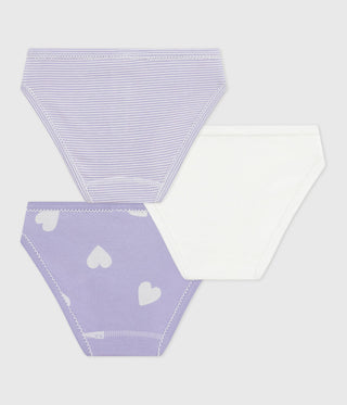 Girls' Heart-Print Cotton Pants - 3-Pack