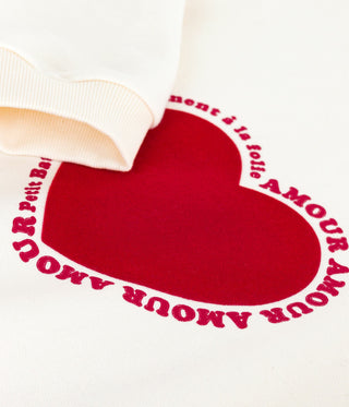 Women's Heart Print Cotton Sweatshirt