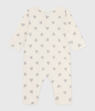 Babies' Heart Print Footless Cotton Pyjama Suit