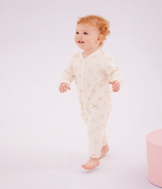 Babies' Heart Print Footless Cotton Pyjama Suit