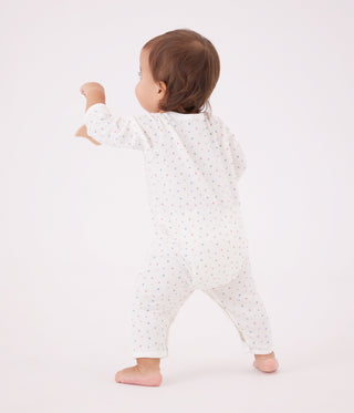 Babies' Heart Print Footless Cotton Pyjama Suit