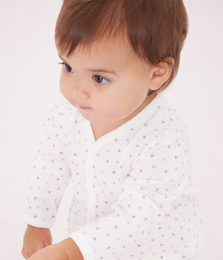 Babies' Heart Print Footless Cotton Pyjama Suit