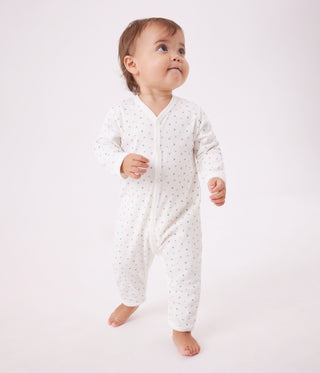 Babies' Heart Print Footless Cotton Pyjama Suit