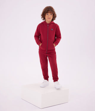 Children's Zip-Fastened Plain Cotton Sweatshirt