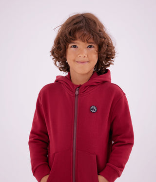 Children's Zip-Fastened Plain Cotton Sweatshirt