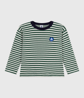 Children's Long-Sleeved Stripy Cotton T-Shirt 
