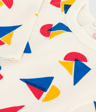 Babies' Long-Sleeved Boat-Print Cotton T-Shirt