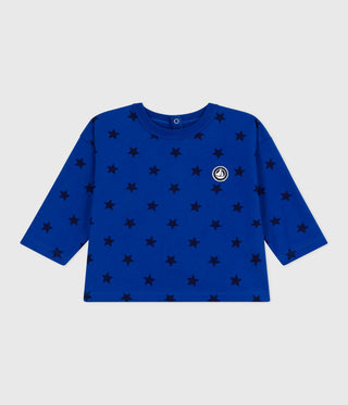 Babies' Long-Sleeved Star-Print Cotton T-Shirt