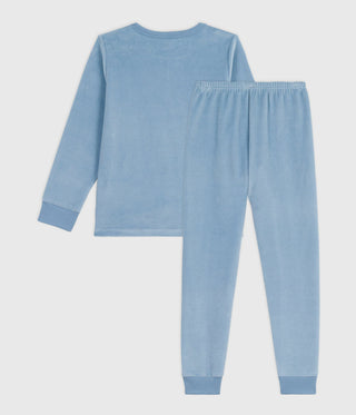 Children's Long-Sleeved Paris Print Velour Pyjamas
