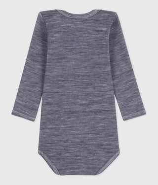 Babies' Long-Sleeved Bodysuit in Wool and Cotton