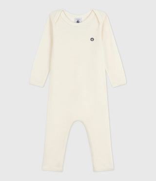 Babies' Long-Leg Wool and Cotton Bodysuit