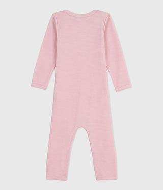 Babies' Long-Leg Wool and Cotton Bodysuit