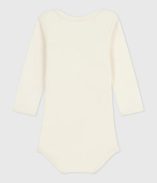 Babies' Long-Sleeved Bodysuit in Wool and Cotton