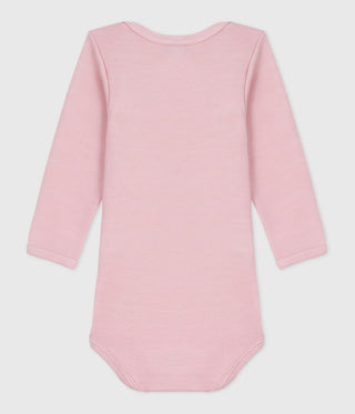 Babies' Long-Sleeved Bodysuit in Wool and Cotton