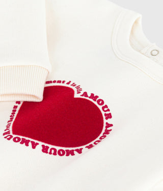 Babies' Heart Patterned Cotton Sweatshirt
