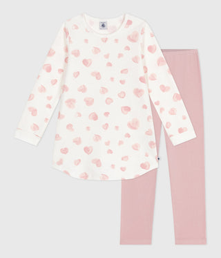 Girls' Floral Print Brushed Fleece Nightdress and Leggings 