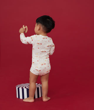 Babies' Long-Sleeved Unicorn Print Cotton Bodysuit - 3-Pack