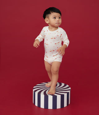 Babies' Long-Sleeved Unicorn Print Cotton Bodysuit - 3-Pack