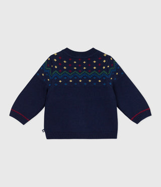 Babies' Patterned Wool and Cotton Jumper